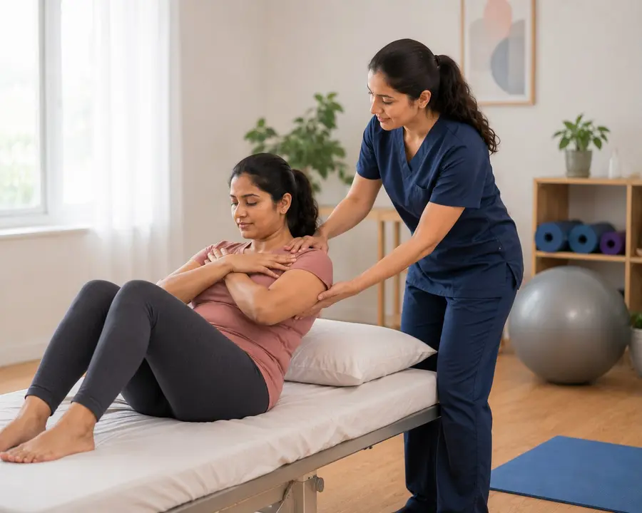 New mother postpartum recovery and rehabilitation