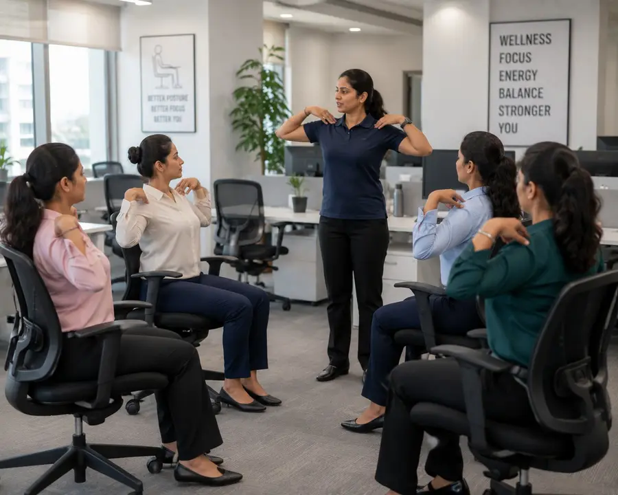 Woman professional in corporate wellness consultation