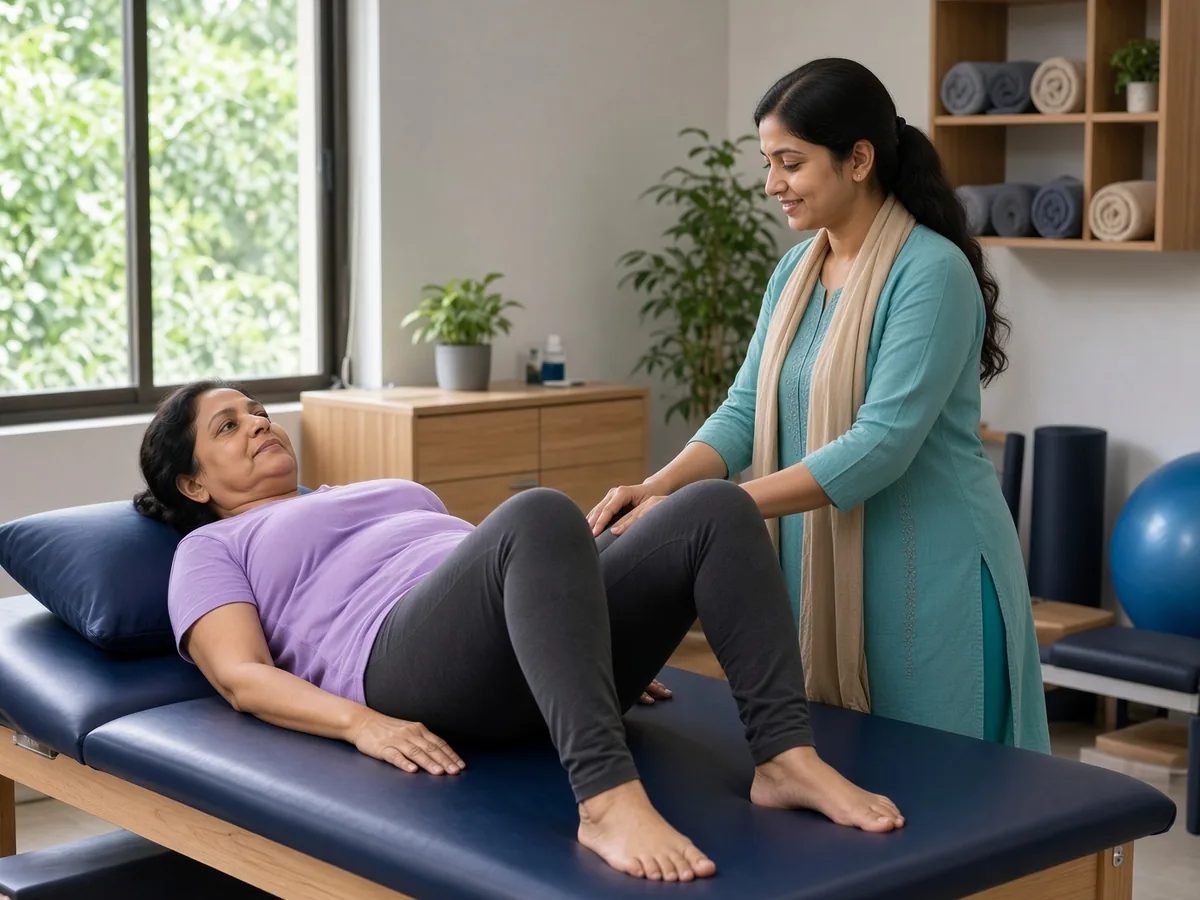 Woman doing therapeutic core exercises for diastasis recti recovery at Ataha Wellness